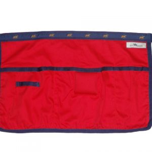Plaiting Apron - Red with Navy trim/Horse Motif